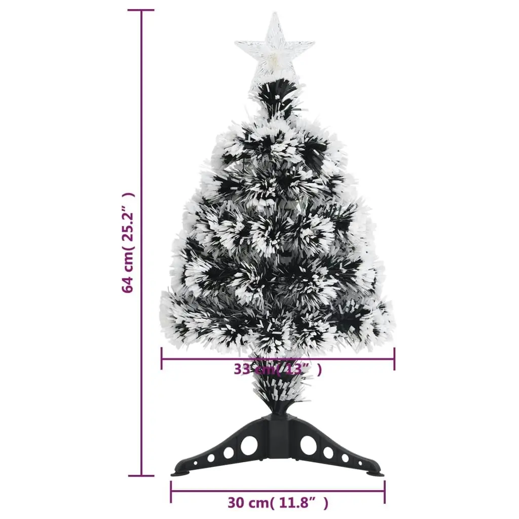 Pre-lit Christmas Tree Green and White 64 cm Fibre Optic 329065