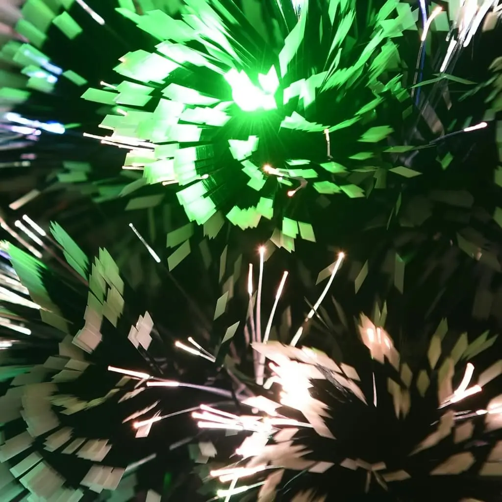 Pre-lit Christmas Tree Green and White 64 cm Fibre Optic 329065