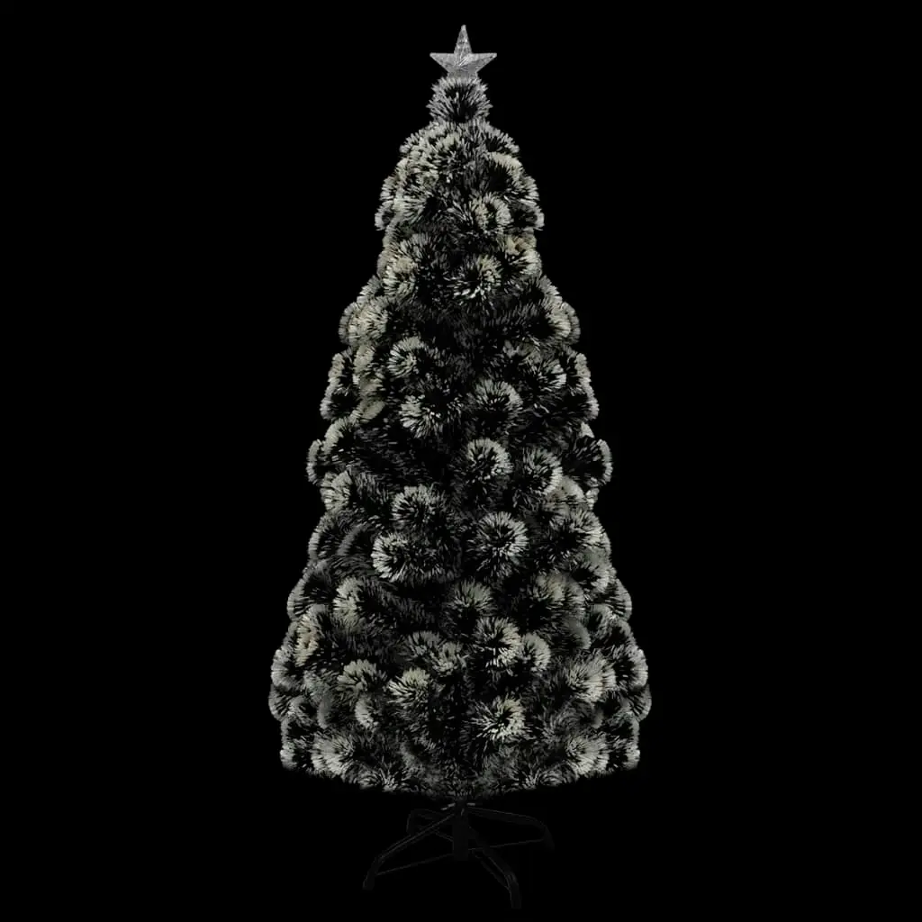 Pre-lit Christmas Tree Green and White 180 cm Fibre Optic 329068