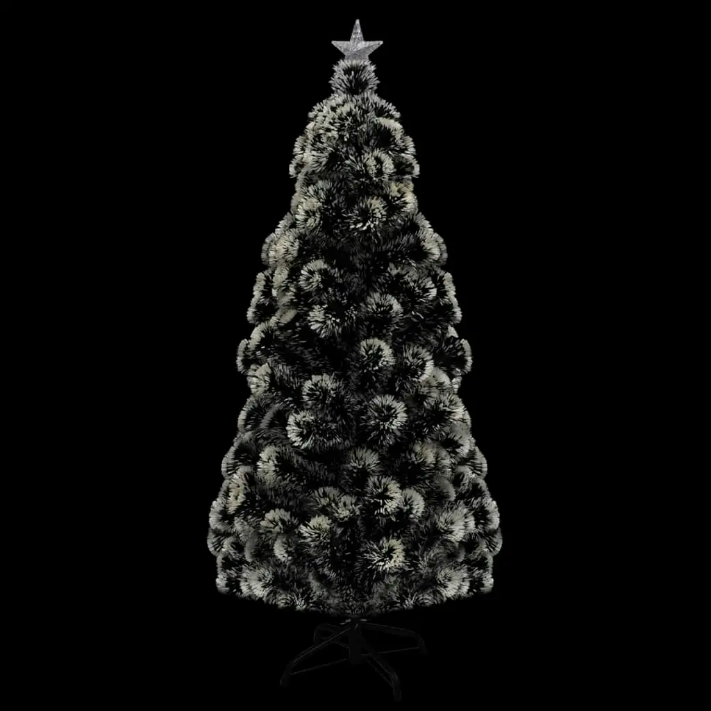 Pre-lit Christmas Tree Green and White 210 cm Fibre Optic 329069