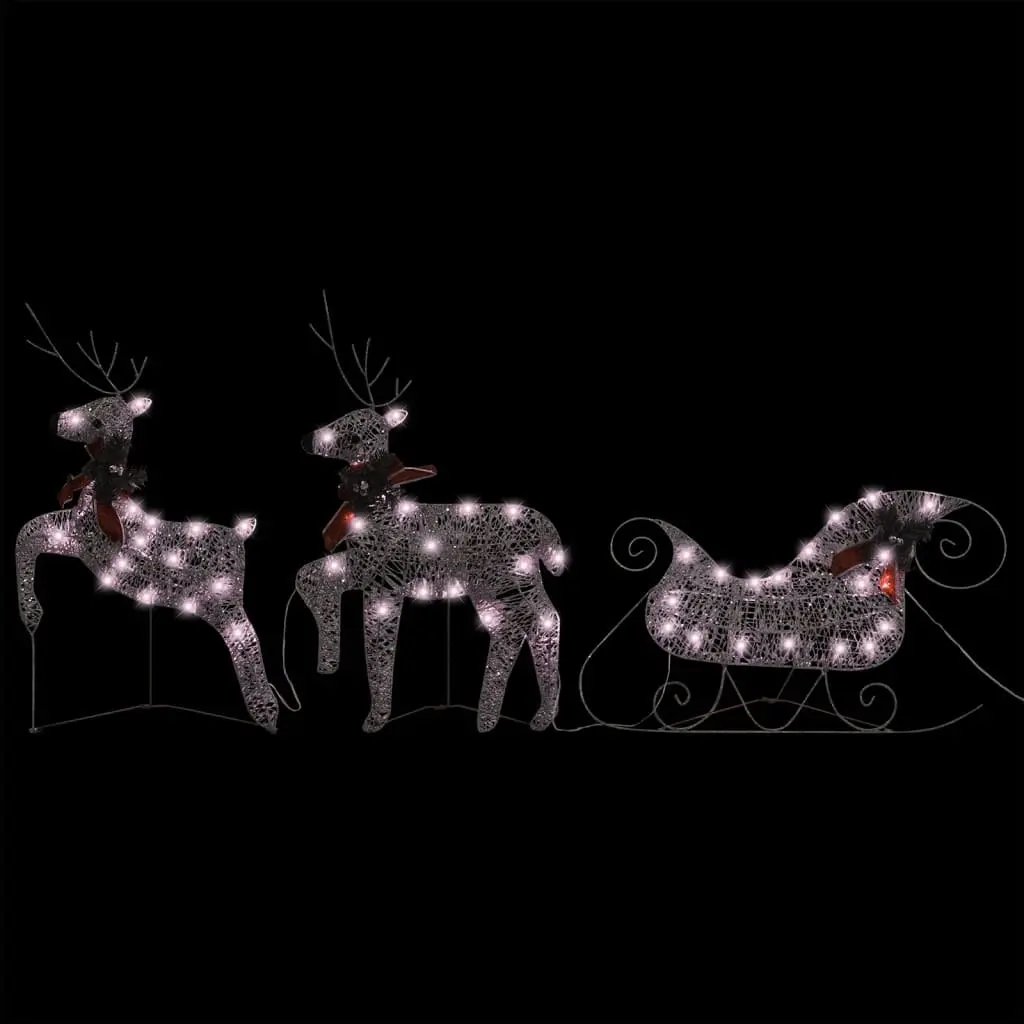 Reindeer & Sleigh Christmas Decoration 60 LEDs Outdoor Gold 289977