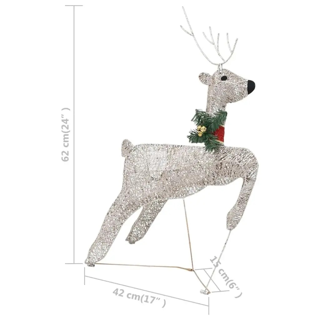 Reindeer & Sleigh Christmas Decoration 100 LEDs Outdoor Gold 329830