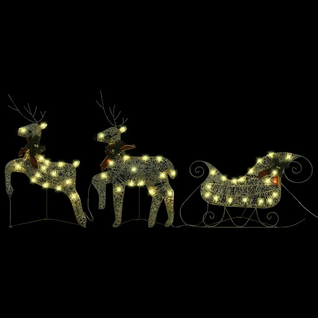 Reindeer & Sleigh Christmas Decoration 140 LEDs Outdoor Gold 3100430