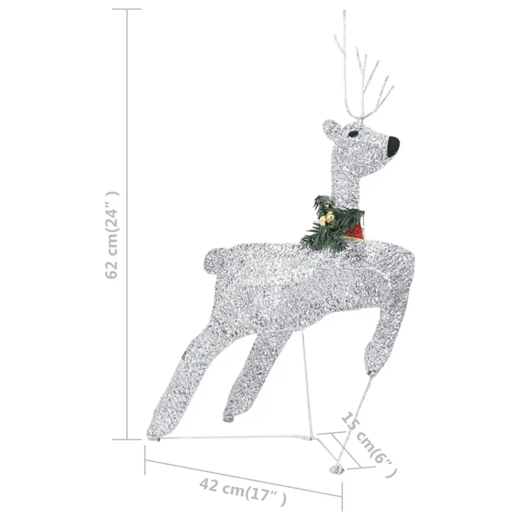 Reindeer & Sleigh Christmas Decoration 100 LEDs Outdoor Silver 329832