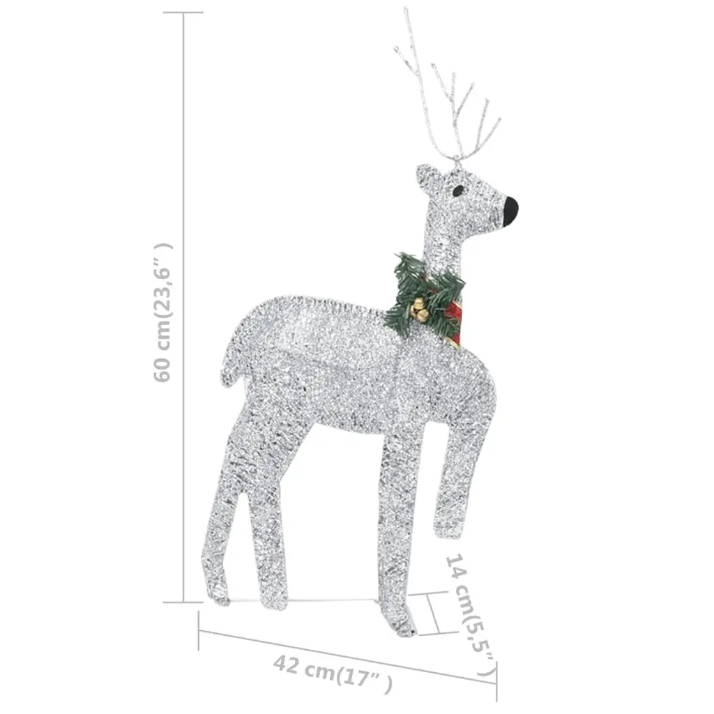 Reindeer & Sleigh Christmas Decoration 100 LEDs Outdoor Silver 329832