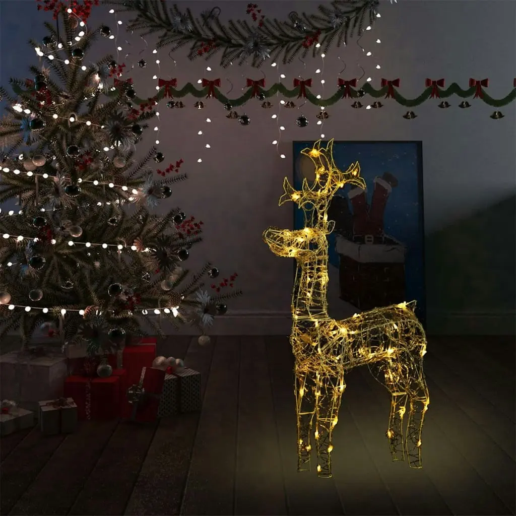 Reindeer Christmas Decoration 90 LEDs 60x16x100 cm Acrylic 329777