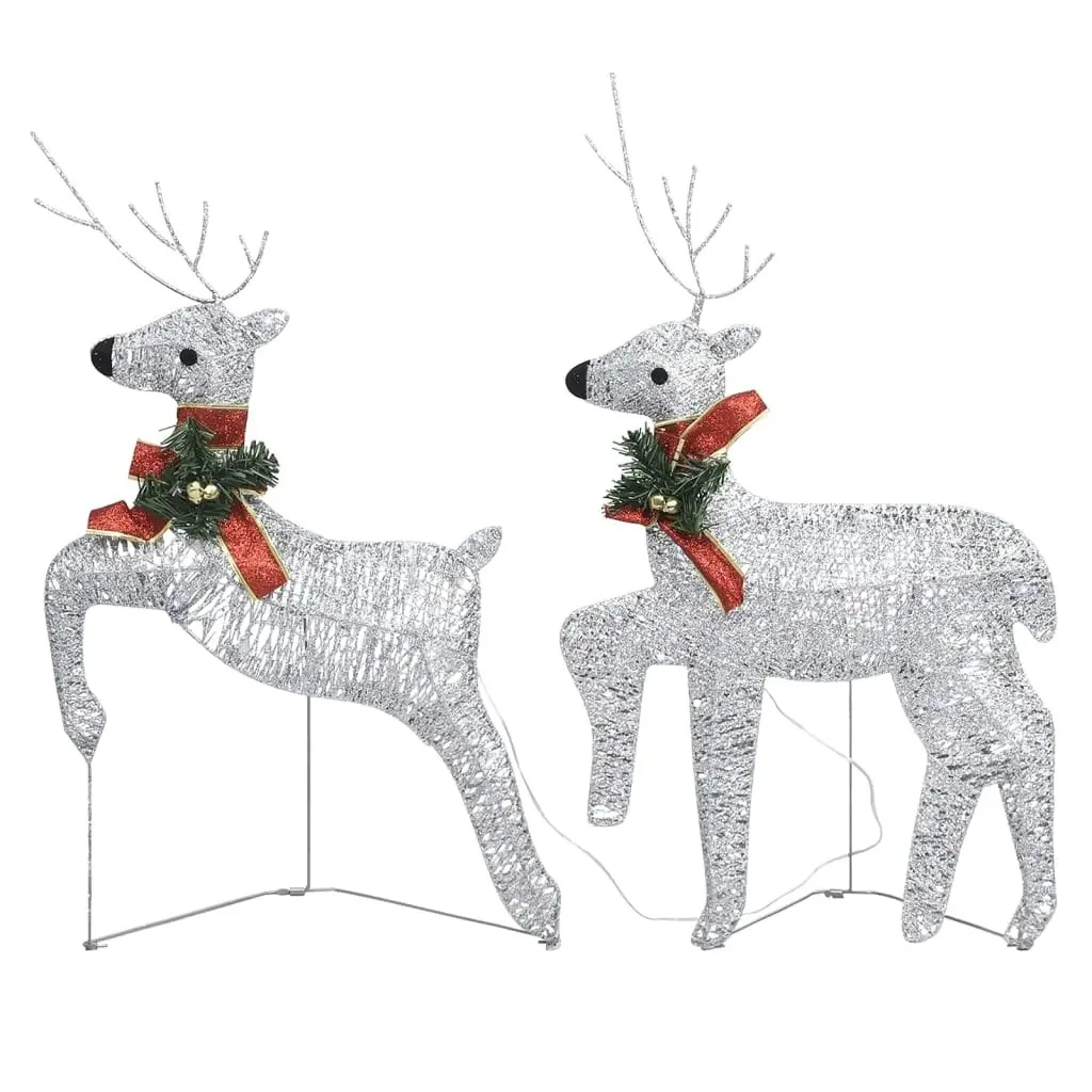 Reindeer & Sleigh Christmas Decoration 140 LEDs Outdoor Silver 3100431