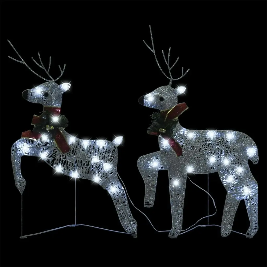 Reindeer & Sleigh Christmas Decoration 140 LEDs Outdoor Silver 3100431