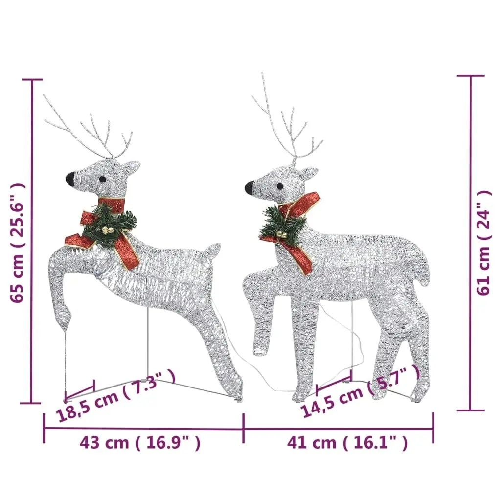 Reindeer & Sleigh Christmas Decoration 140 LEDs Outdoor Silver 3100431