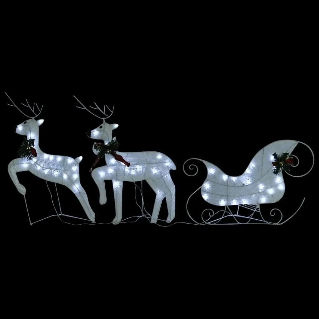 Reindeer & Sleigh Christmas Decoration 60 LEDs Outdoor White 342682