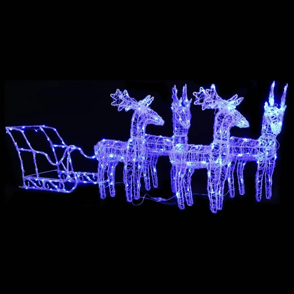 Reindeers & Sleigh Christmas Decoration 280x28x55 cm Acrylic 328530