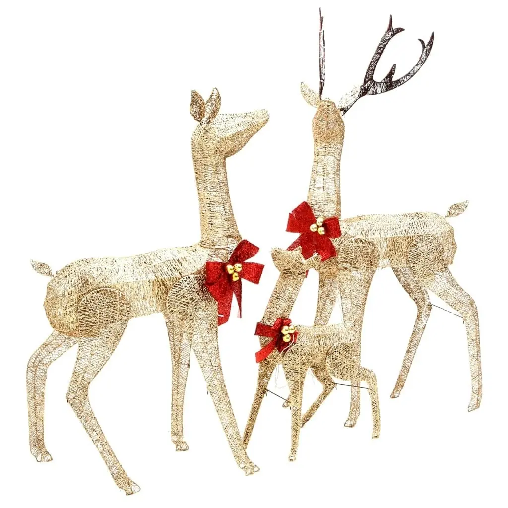 Reindeer Family Christmas Decoration Gold 201 LEDs 329770