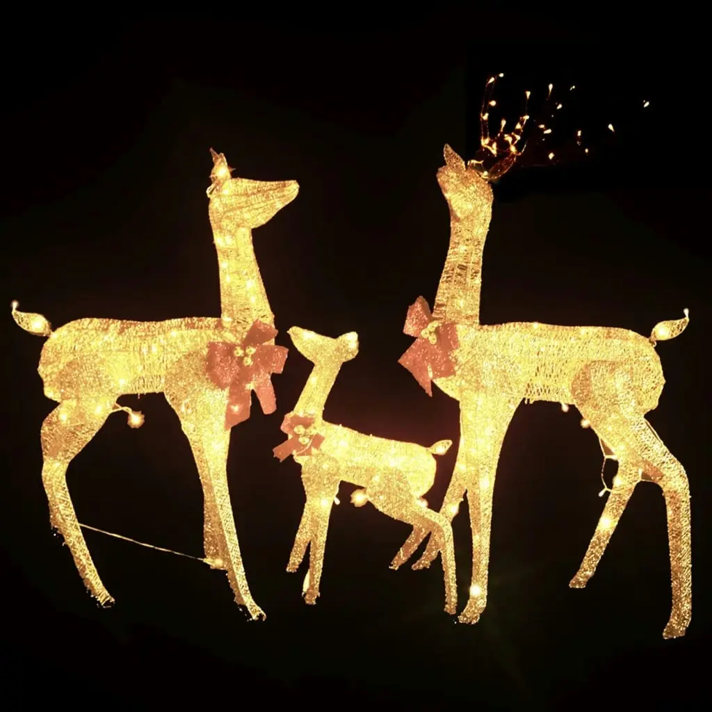 Reindeer Family Christmas Decoration Gold 201 LEDs 329770