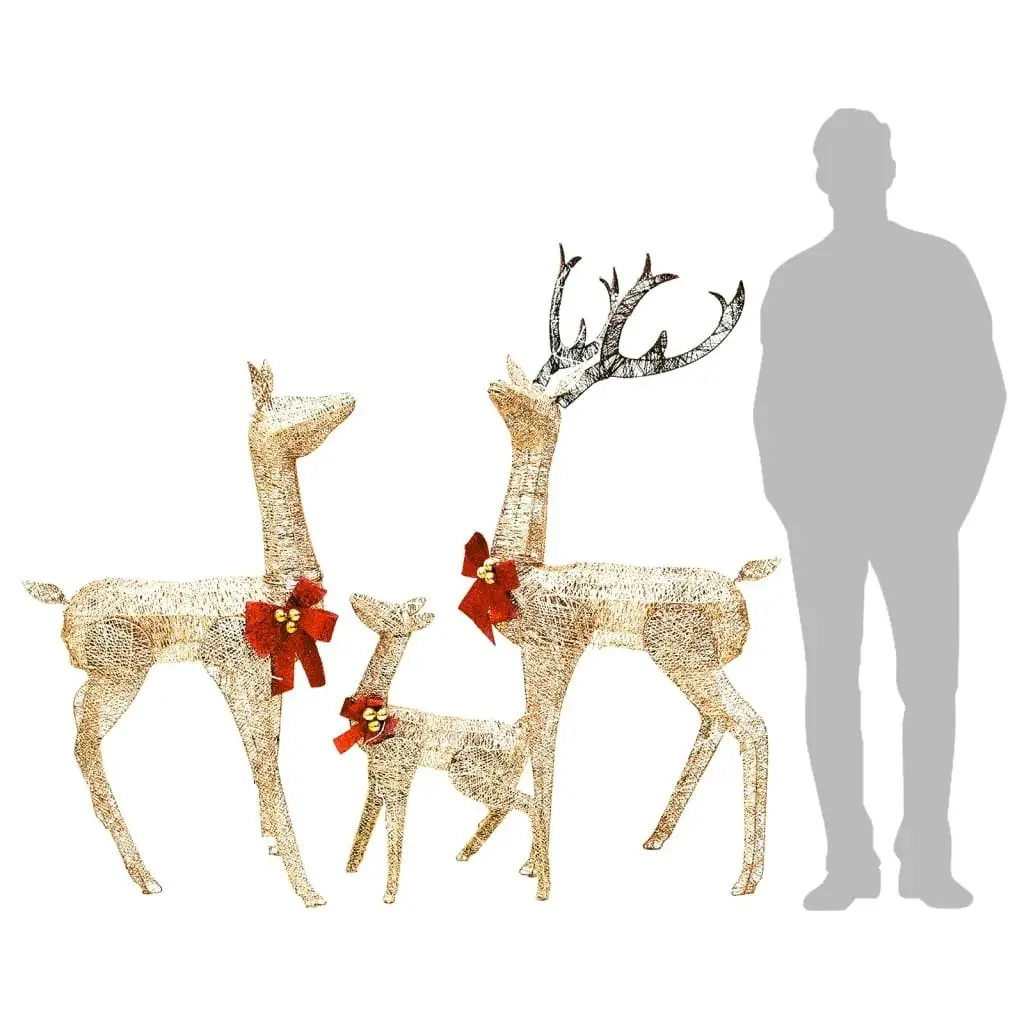 Reindeer Family Christmas Decoration Gold 201 LEDs 329770