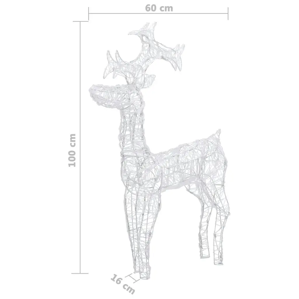 Reindeer Christmas Decoration 90 LEDs 60x16x100 cm Acrylic 329778