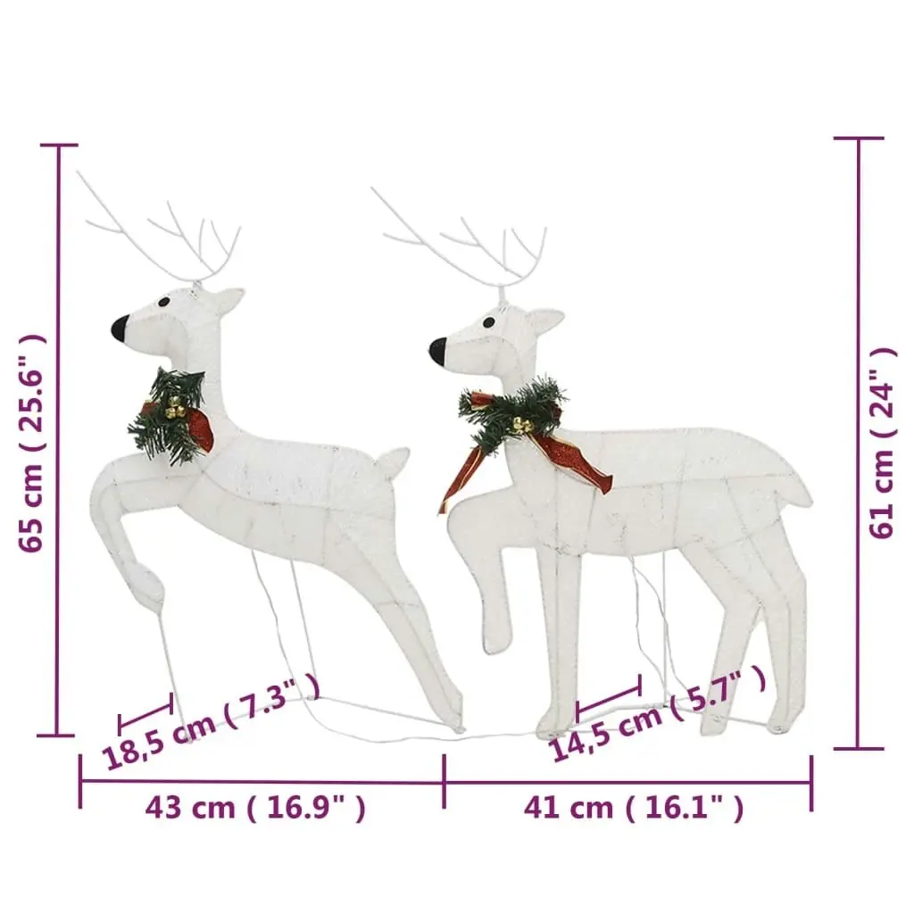 Reindeer & Sleigh Christmas Decoration 100 LEDs Outdoor White 3100429