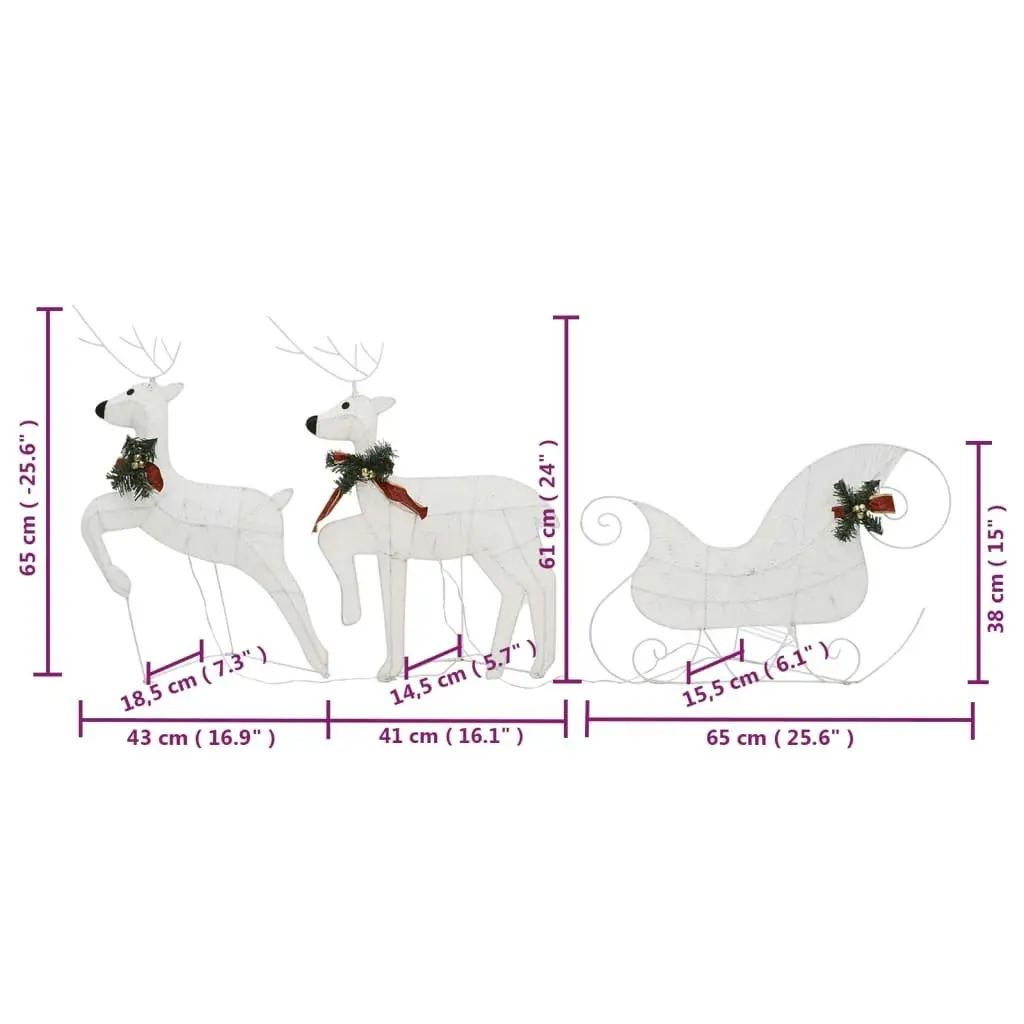 Reindeer & Sleigh Christmas Decoration 100 LEDs Outdoor White 3100429