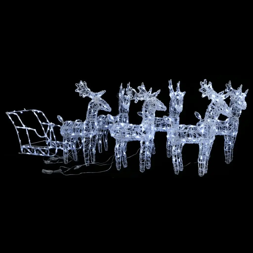 Reindeers & Sleigh Christmas Decoration 320 LEDs Acrylic 3100424