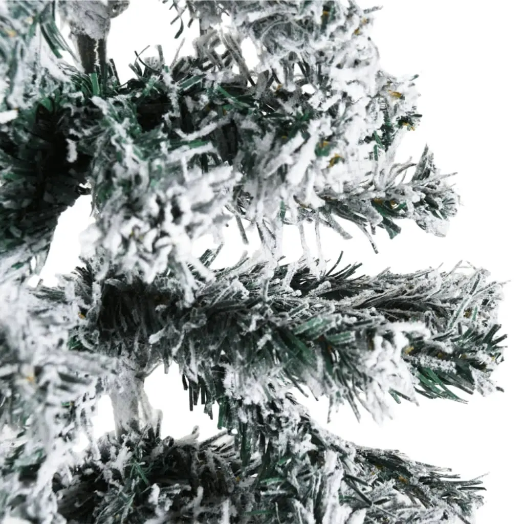 Slim Artificial Half Christmas Tree with Flocked Snow 120 cm 344604