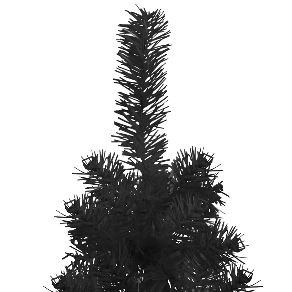 Slim Artificial Half Christmas Tree with Stand Black 150 cm 344575