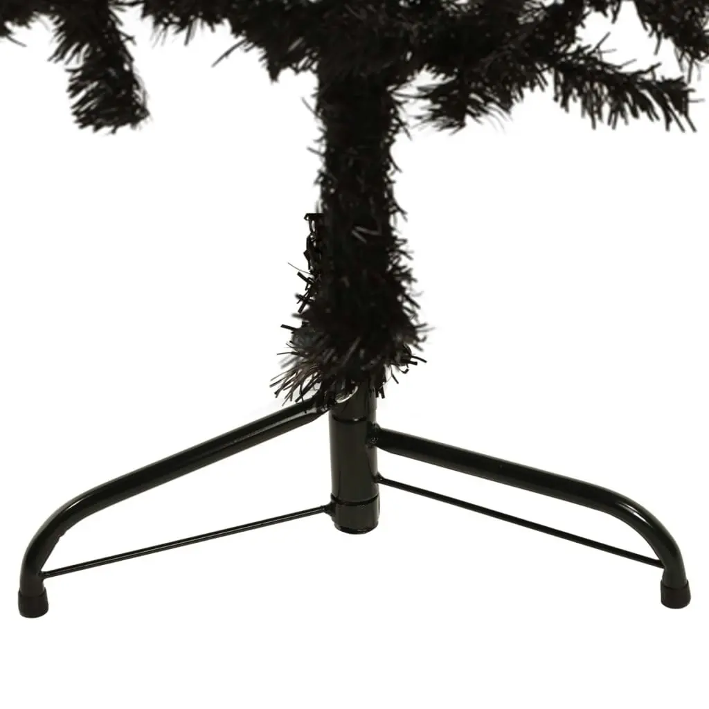 Slim Artificial Half Christmas Tree with Stand Black 150 cm 344575