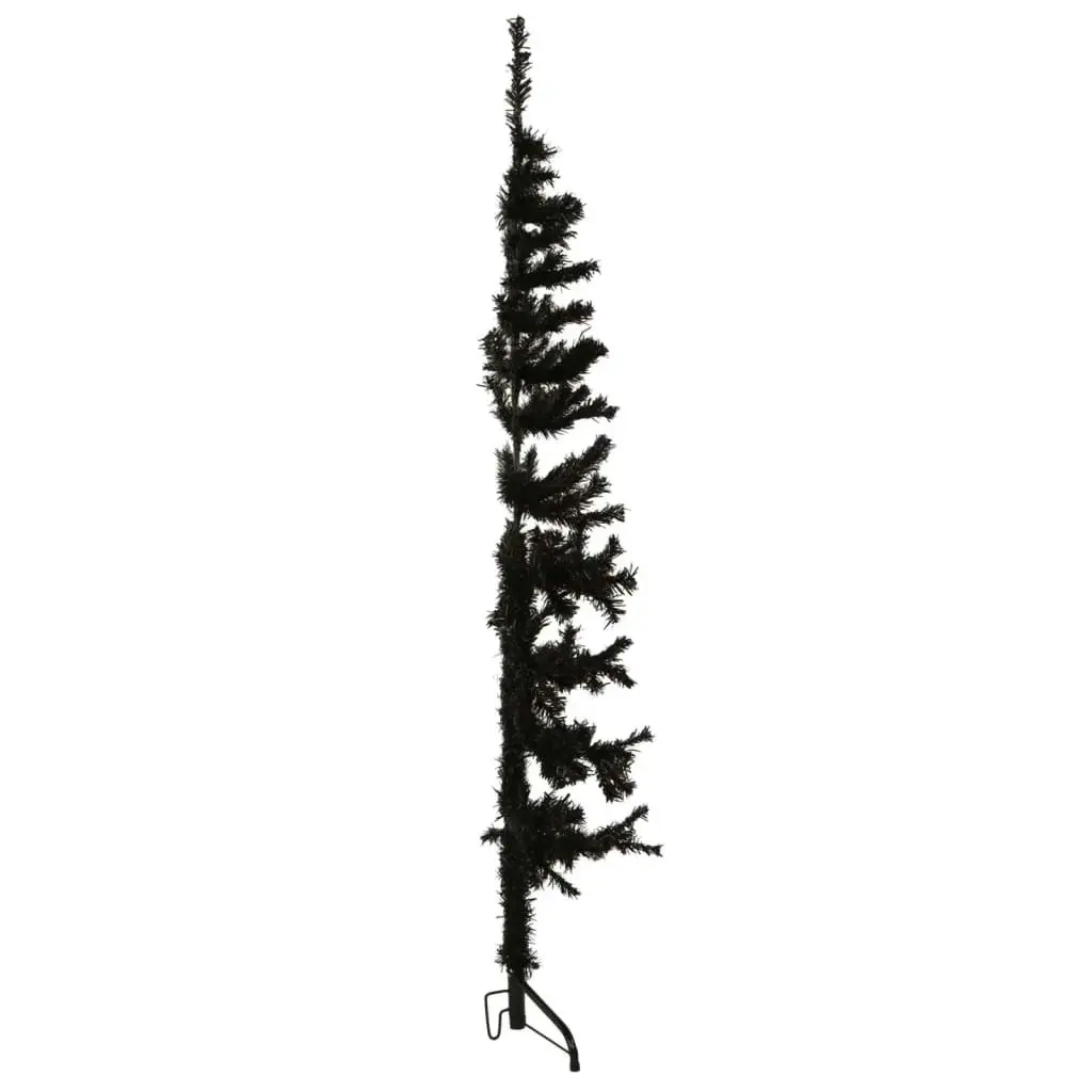 Slim Artificial Half Christmas Tree with Stand Black 150 cm 344575