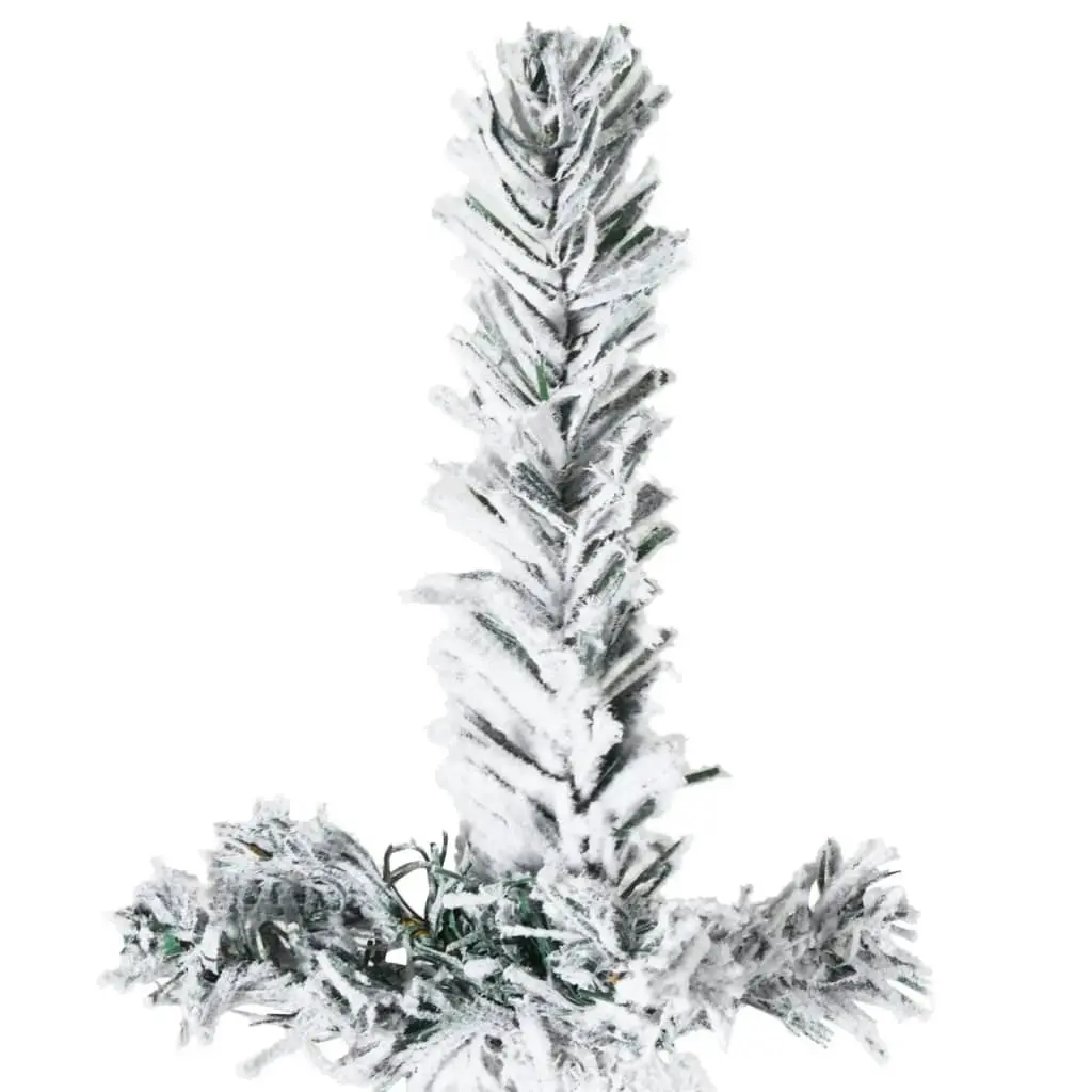 Slim Artificial Half Christmas Tree with Flocked Snow 210 cm 344607