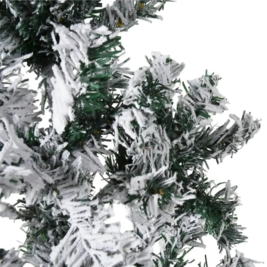 Slim Artificial Half Christmas Tree with Flocked Snow 210 cm 344607