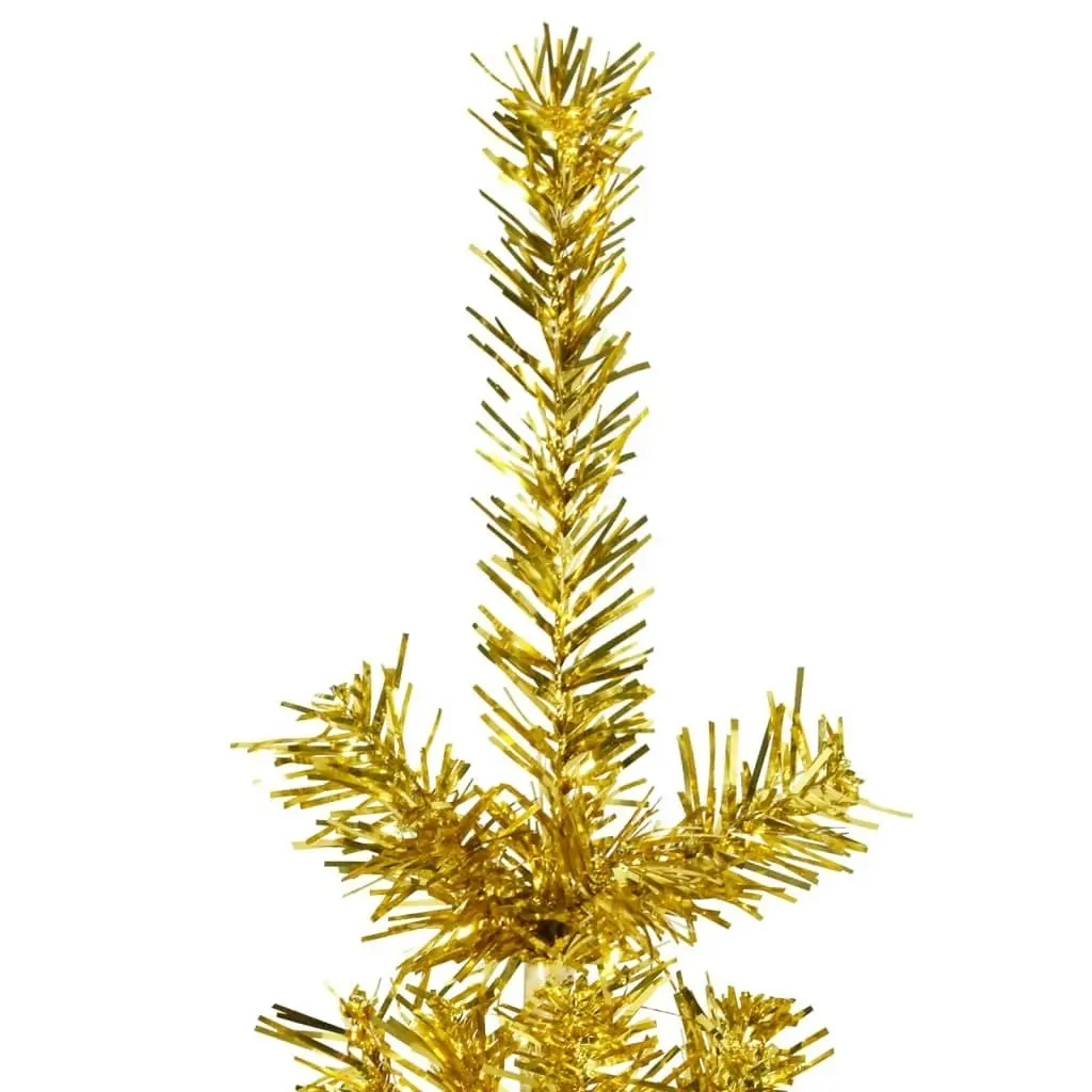 Slim Artificial Half Christmas Tree with Stand Gold 150 cm 344590