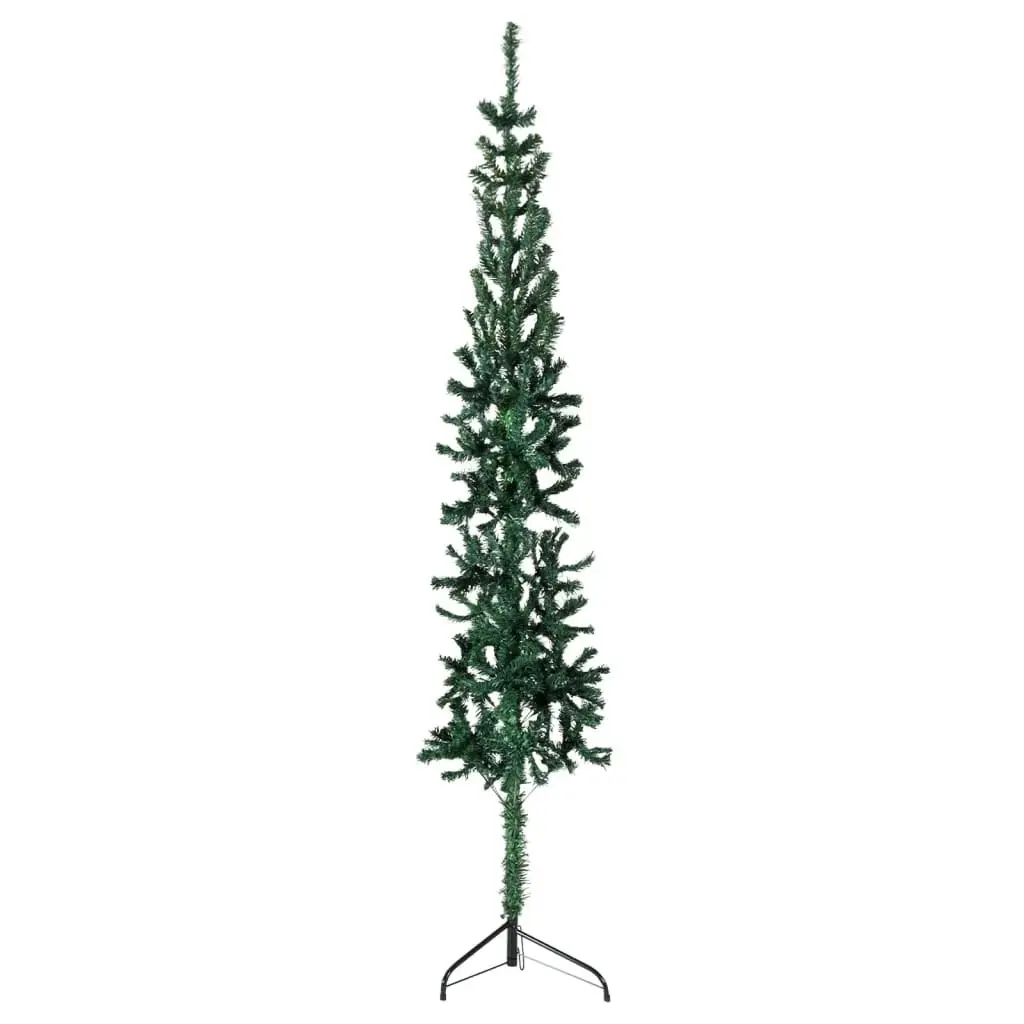 Slim Artificial Half Christmas Tree with Stand Green 150 cm 344600