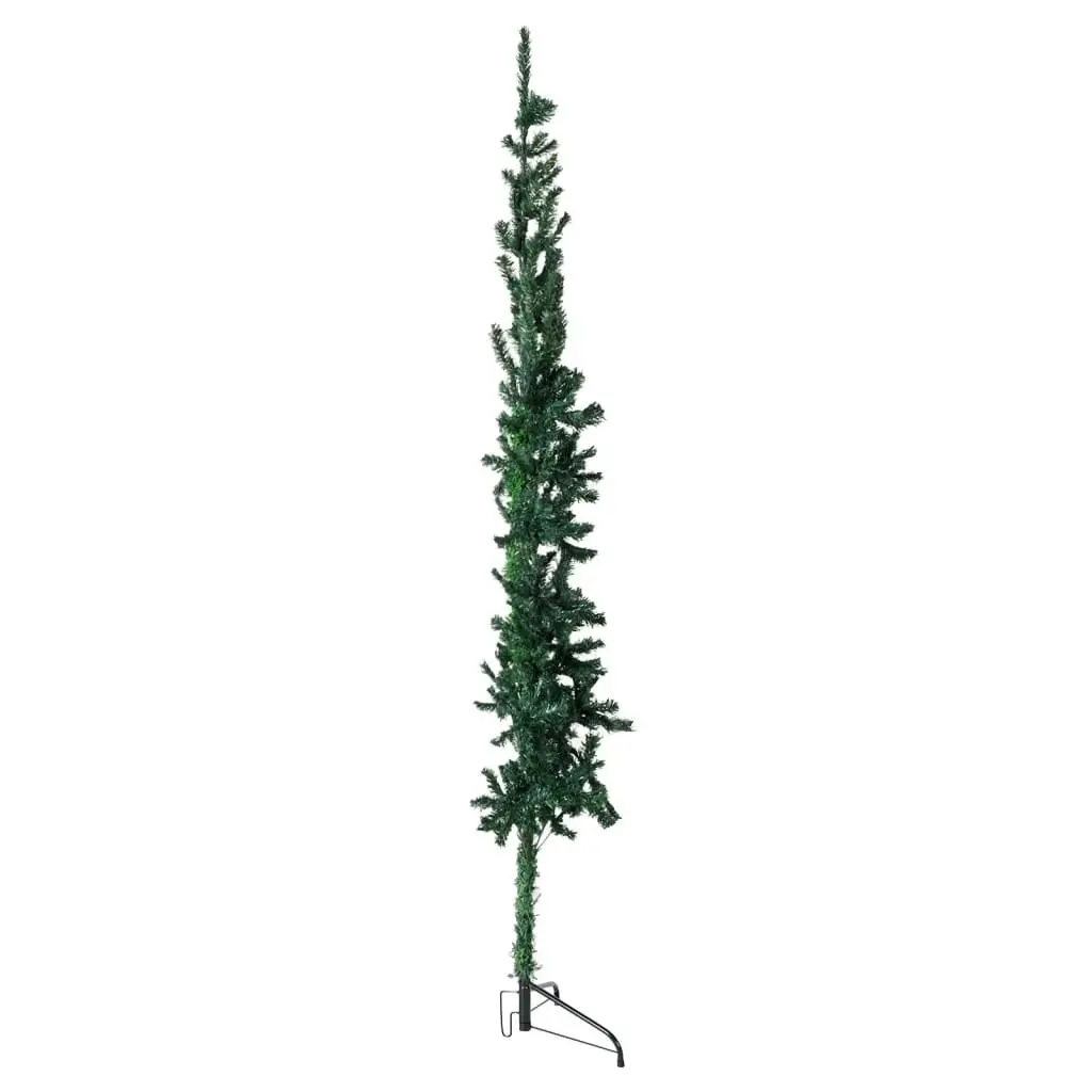 Slim Artificial Half Christmas Tree with Stand Green 210 cm 344602