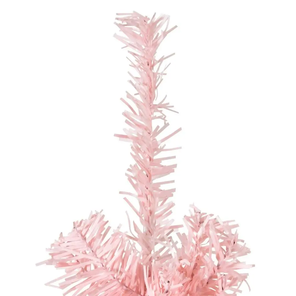 Slim Artificial Half Christmas Tree with Stand Pink 240 cm 344573