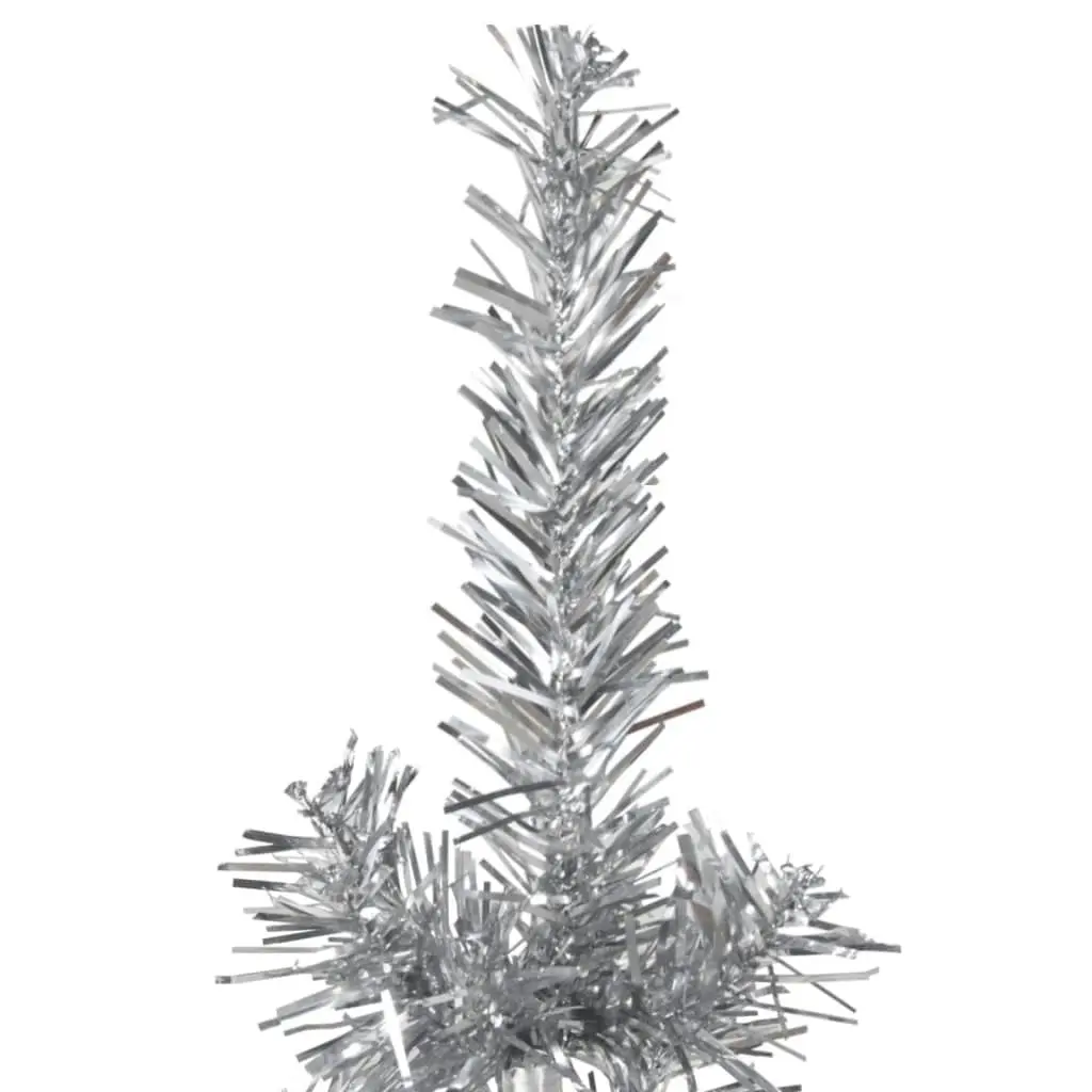 Slim Artificial Half Christmas Tree with Stand Silver 240 cm 344598