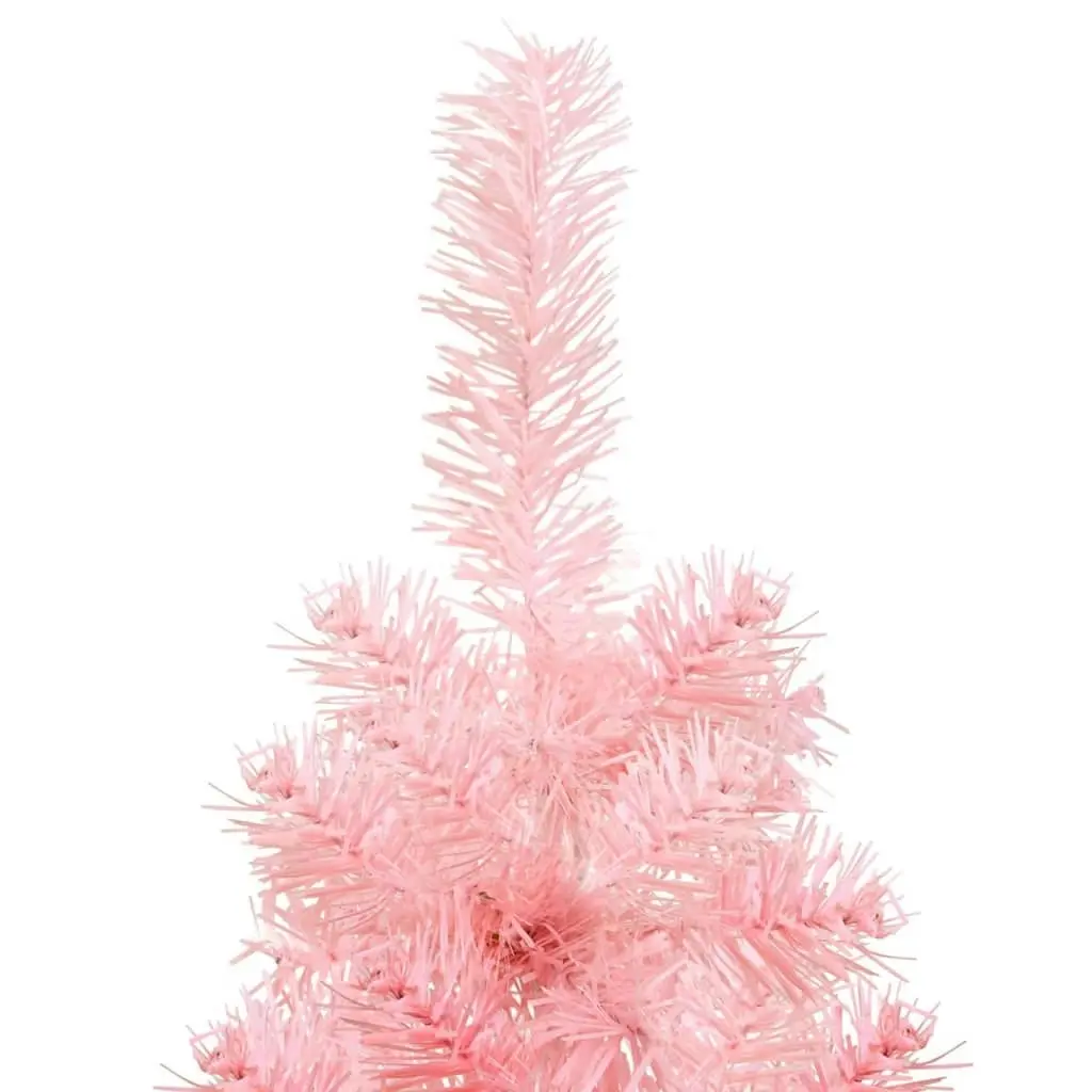 Slim Artificial Half Christmas Tree with Stand Pink 180 cm 344571