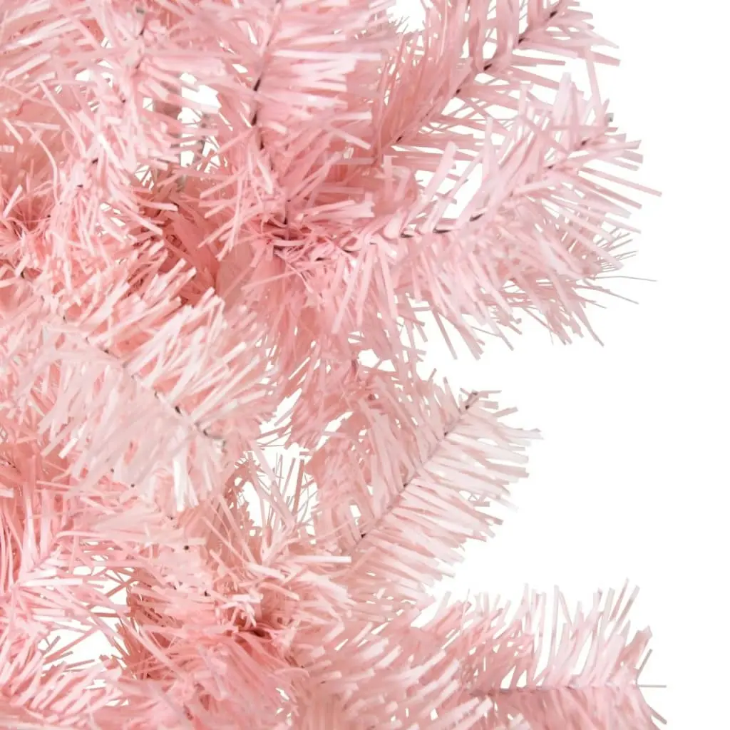 Slim Artificial Half Christmas Tree with Stand Pink 180 cm 344571