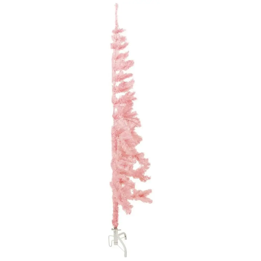 Slim Artificial Half Christmas Tree with Stand Pink 180 cm 344571