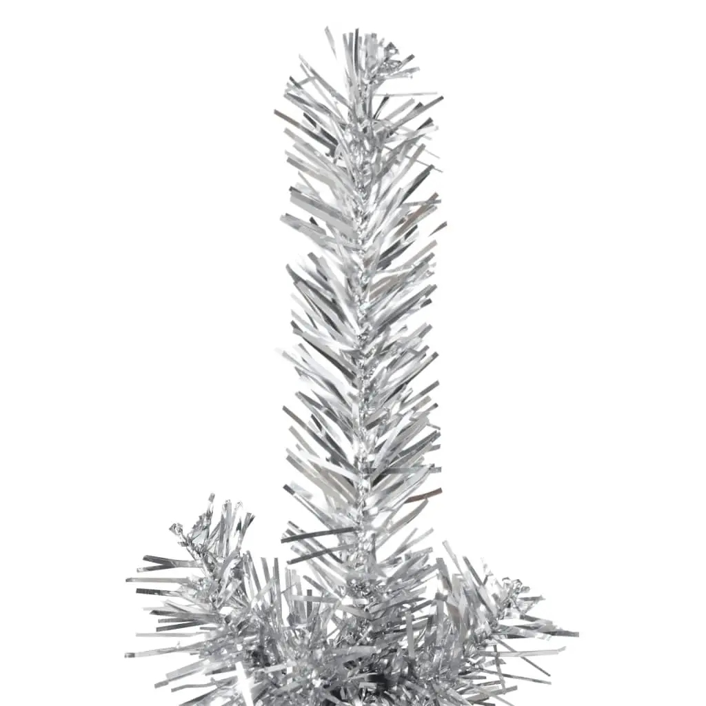 Slim Artificial Half Christmas Tree with Stand Silver 180 cm 344596