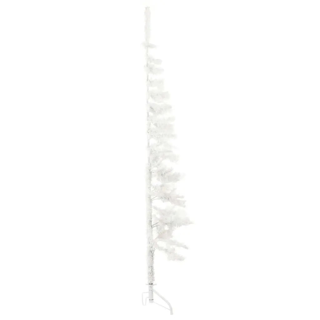 Slim Artificial Half Christmas Tree with Stand White 180 cm 344566