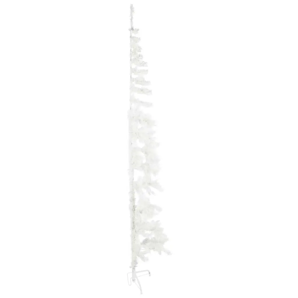 Slim Artificial Half Christmas Tree with Stand White 210 cm 344567