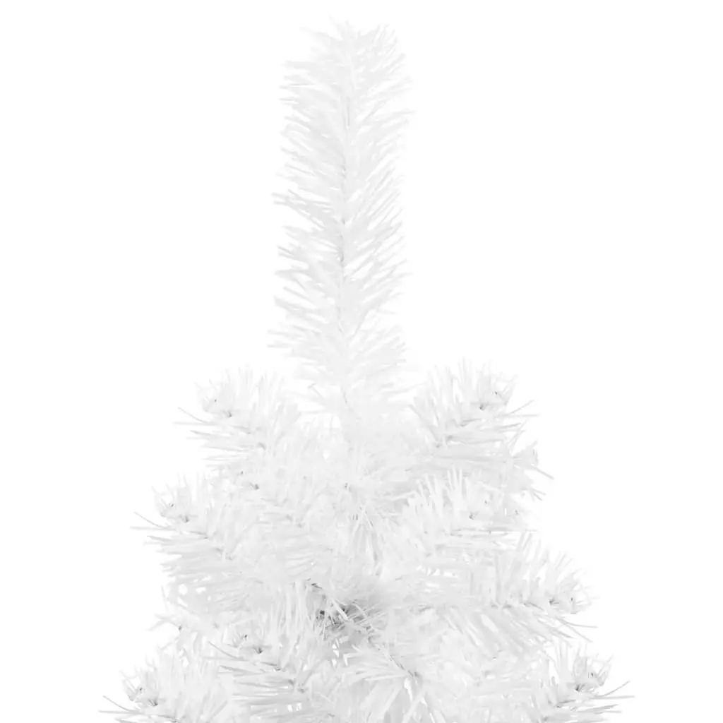 Slim Artificial Half Christmas Tree with Stand White 120 cm 344564