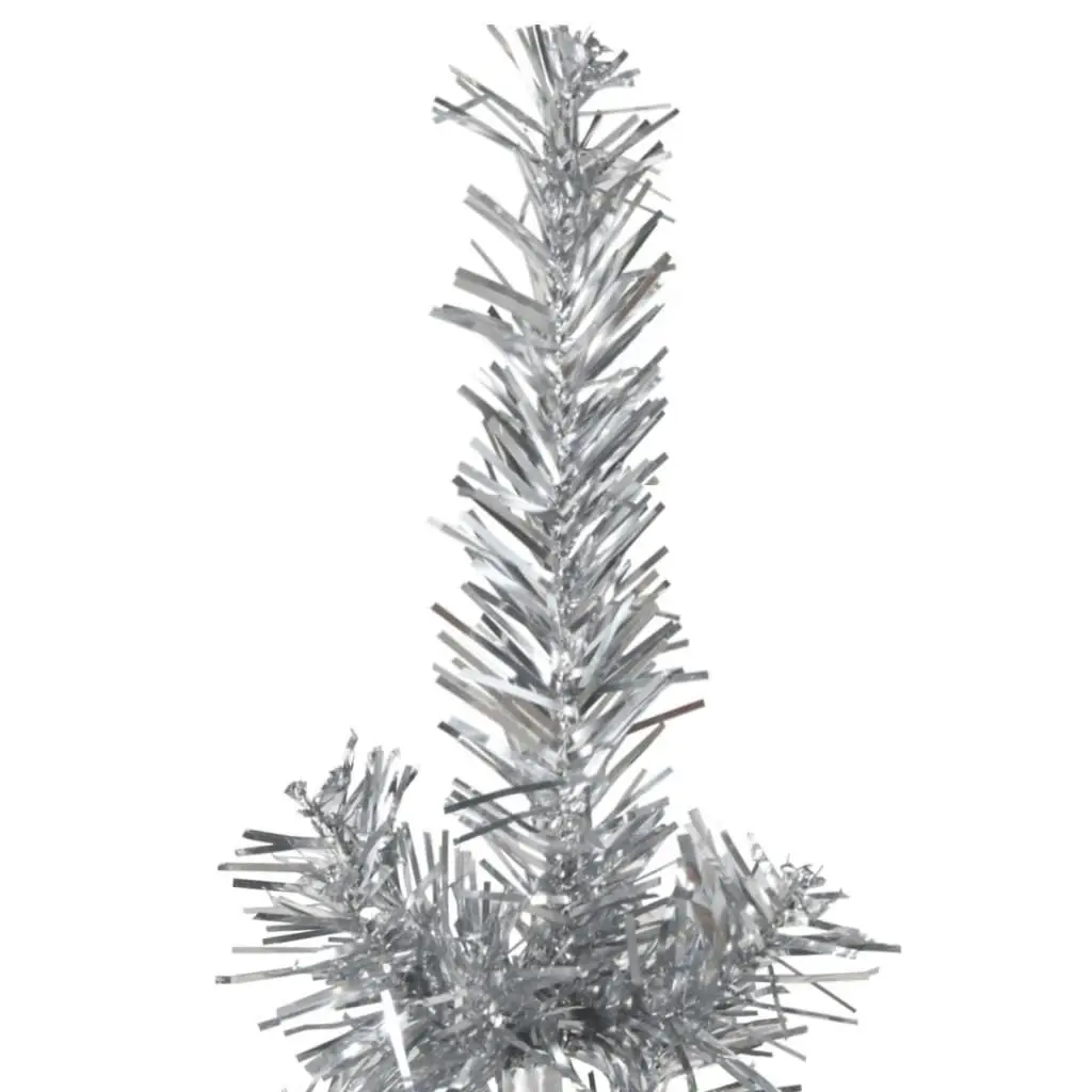 Slim Artificial Half Christmas Tree with Stand Silver 210 cm 344597