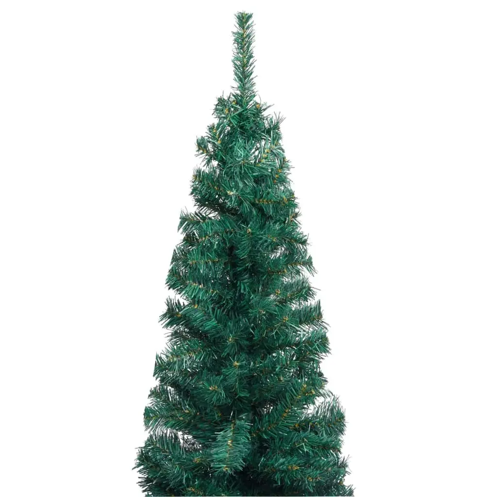 Slim Artificial Pre-lit Christmas Tree with Ball Set Green 150 cm 3077899