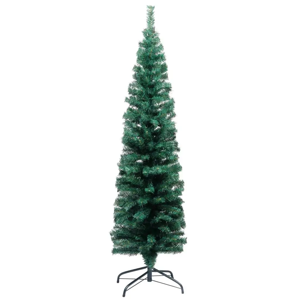 Slim Artificial Pre-lit Christmas Tree with Ball Set Green 150 cm 3077899