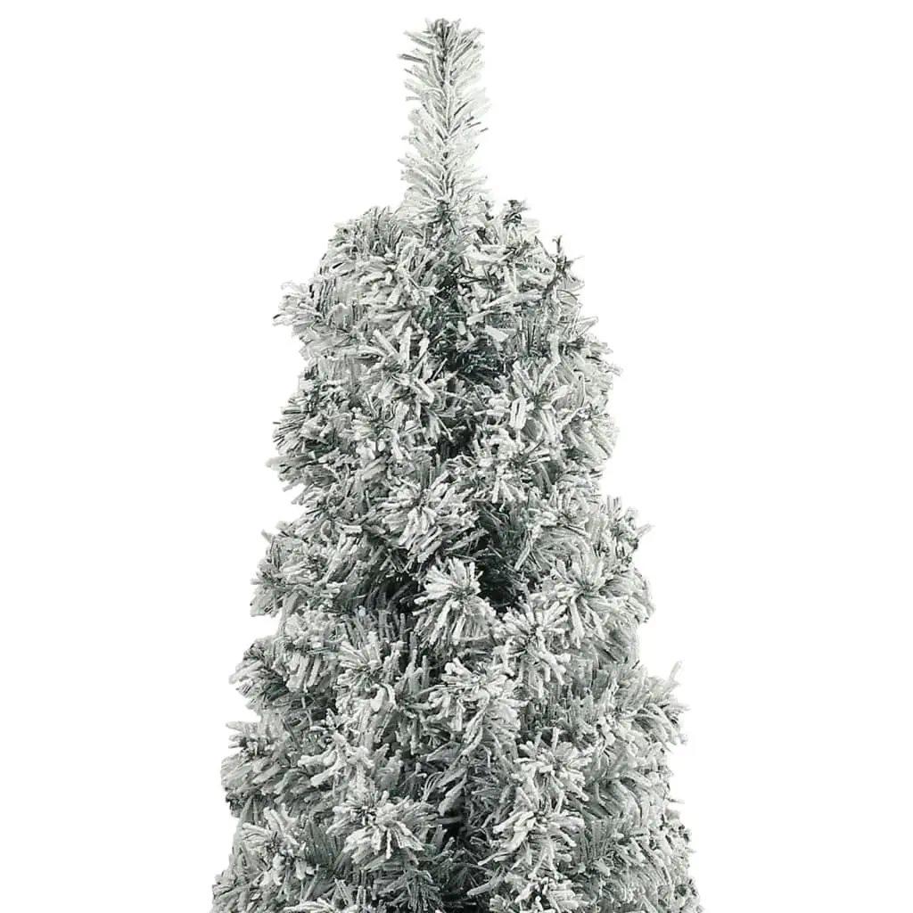 Slim Christmas Tree with Stand and Flocked Snow 270 cm PVC 357686