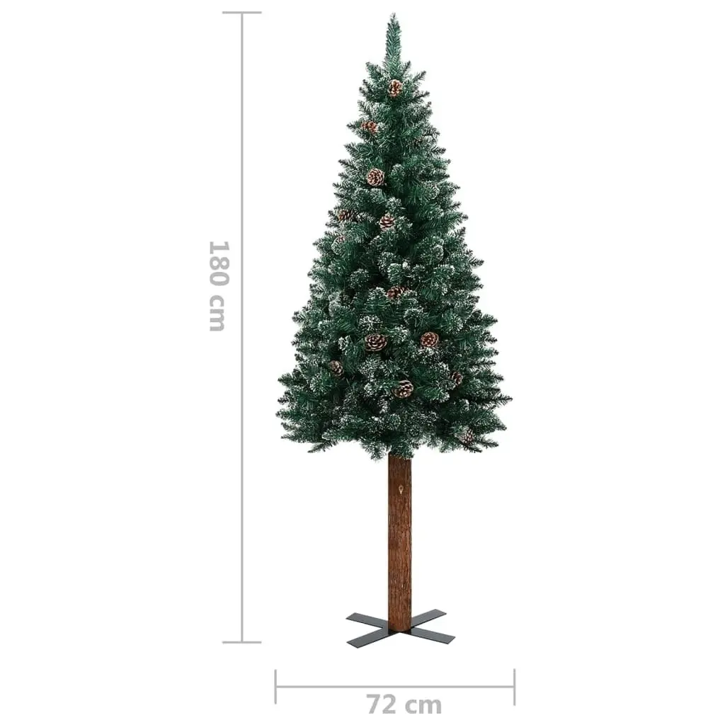 Slim Pre-lit Christmas Tree with Ball Set Green 180 cm 3077912