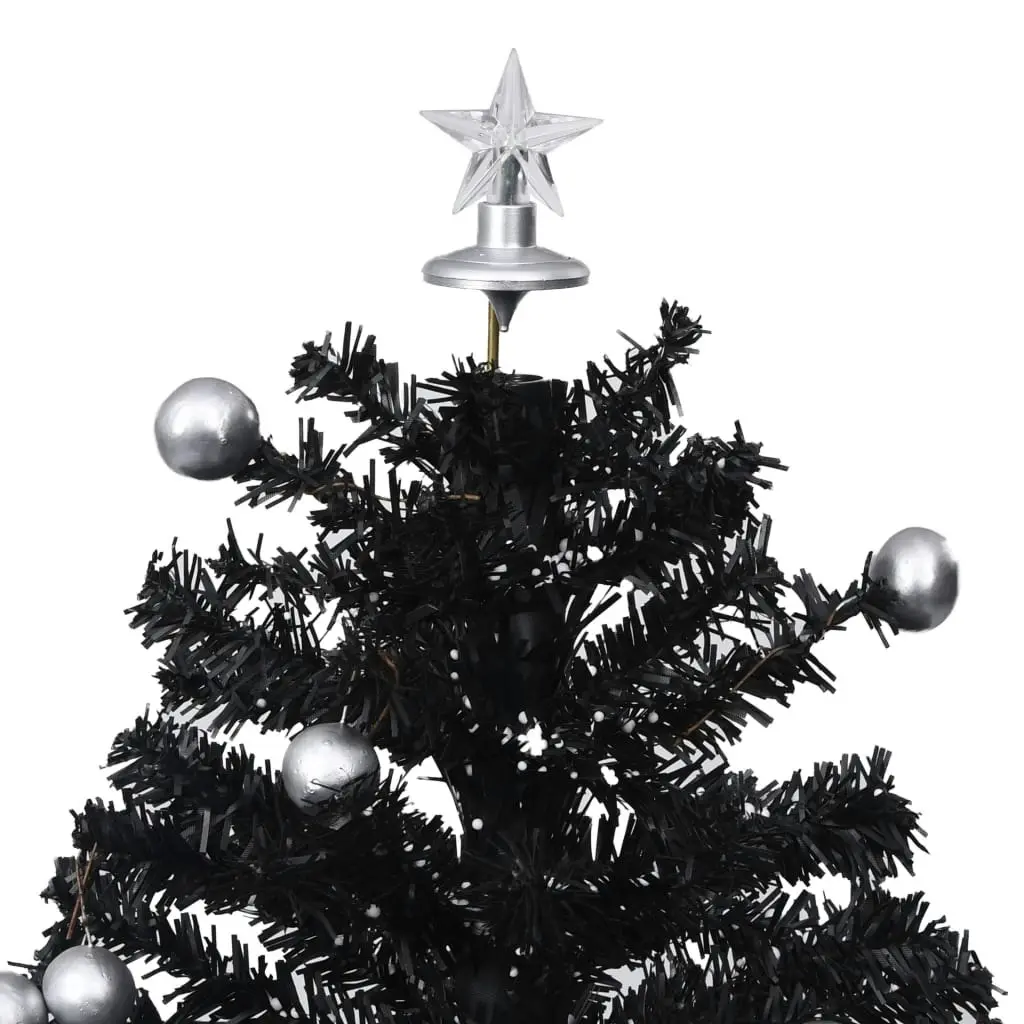 Snowing Christmas Tree with Umbrella Base Black 75 cm PVC 289931