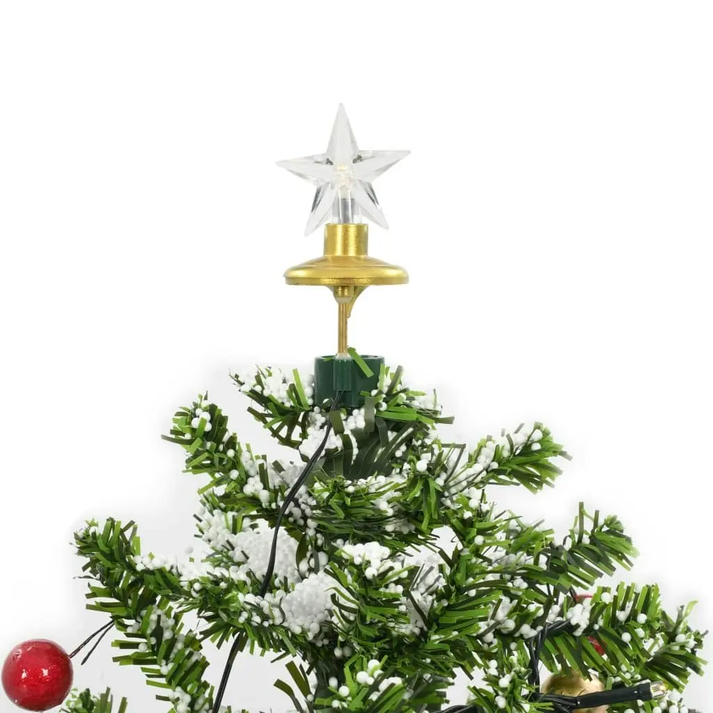 Snowing Christmas Tree with Umbrella Base Green 75 cm 284331