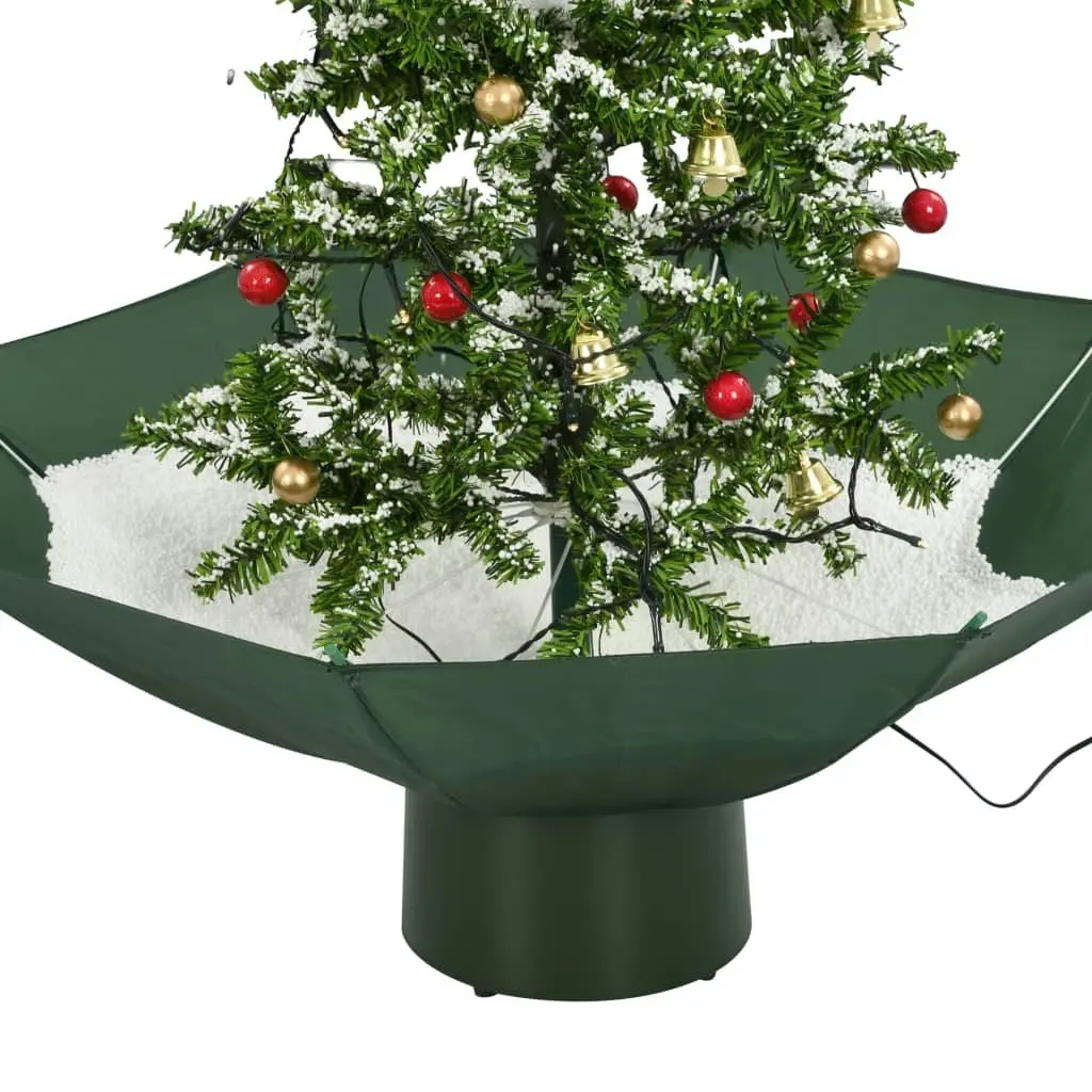 Snowing Christmas Tree with Umbrella Base Green 75 cm 284331