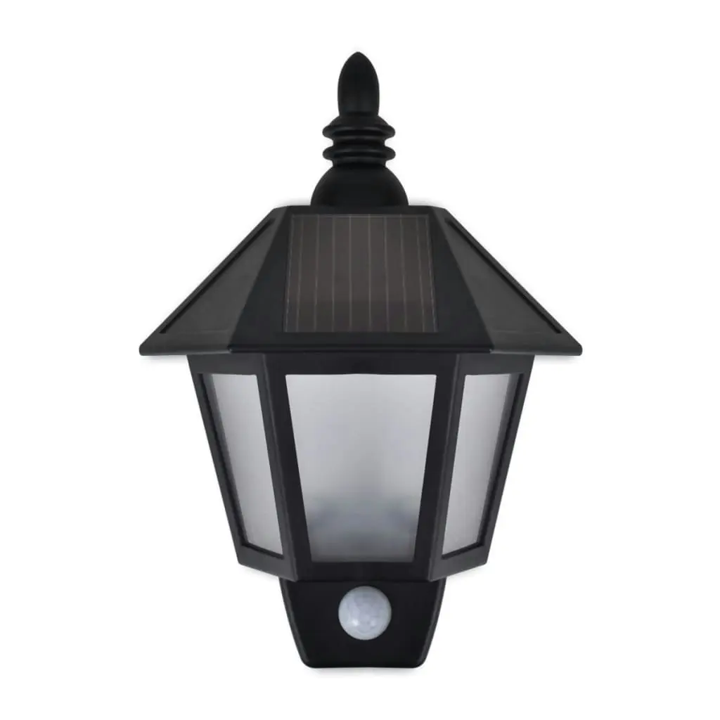 Solar Wall Lamps 2 pcs with Motion Sensor Black 277124