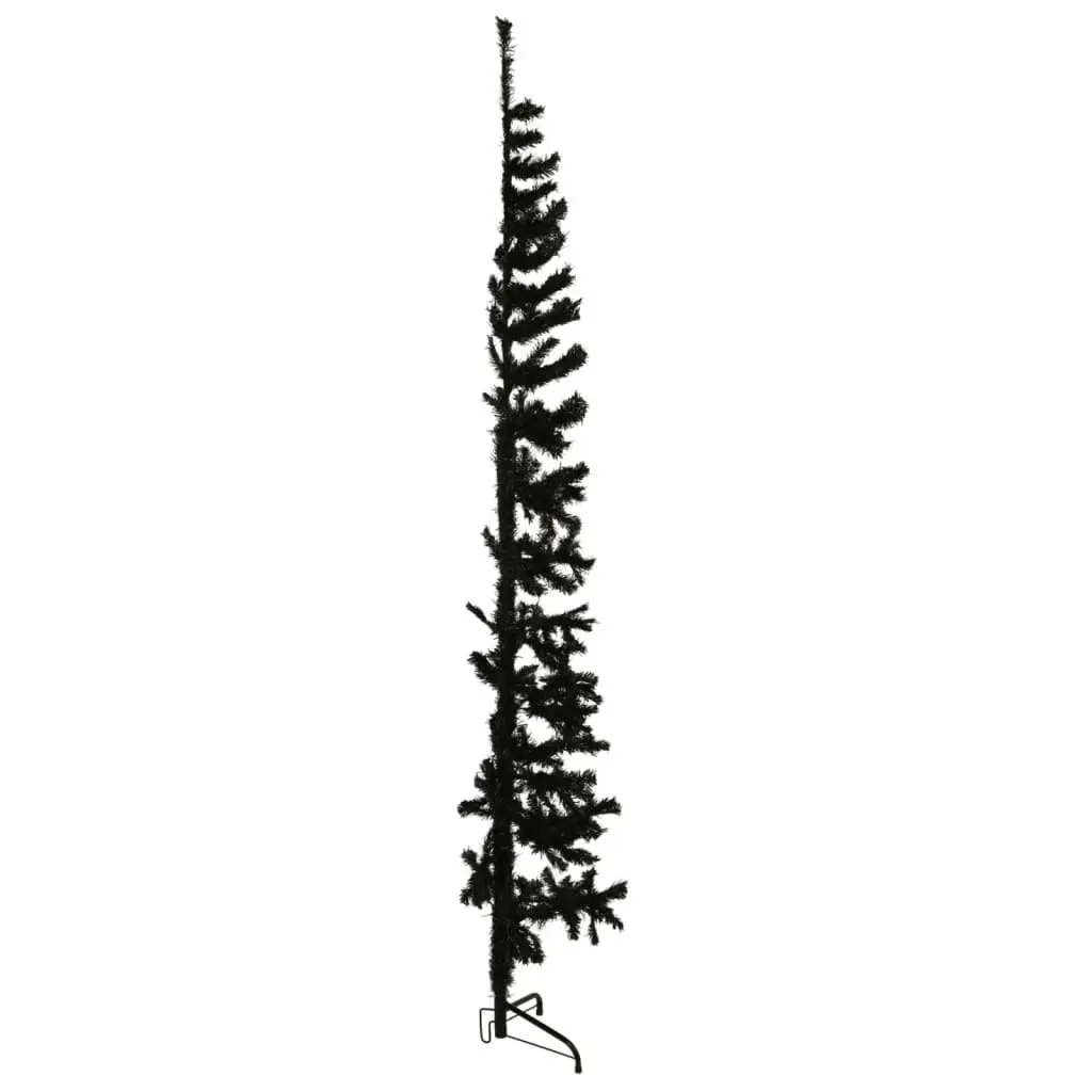 Slim Artificial Half Christmas Tree with Stand Black 210 cm 344577